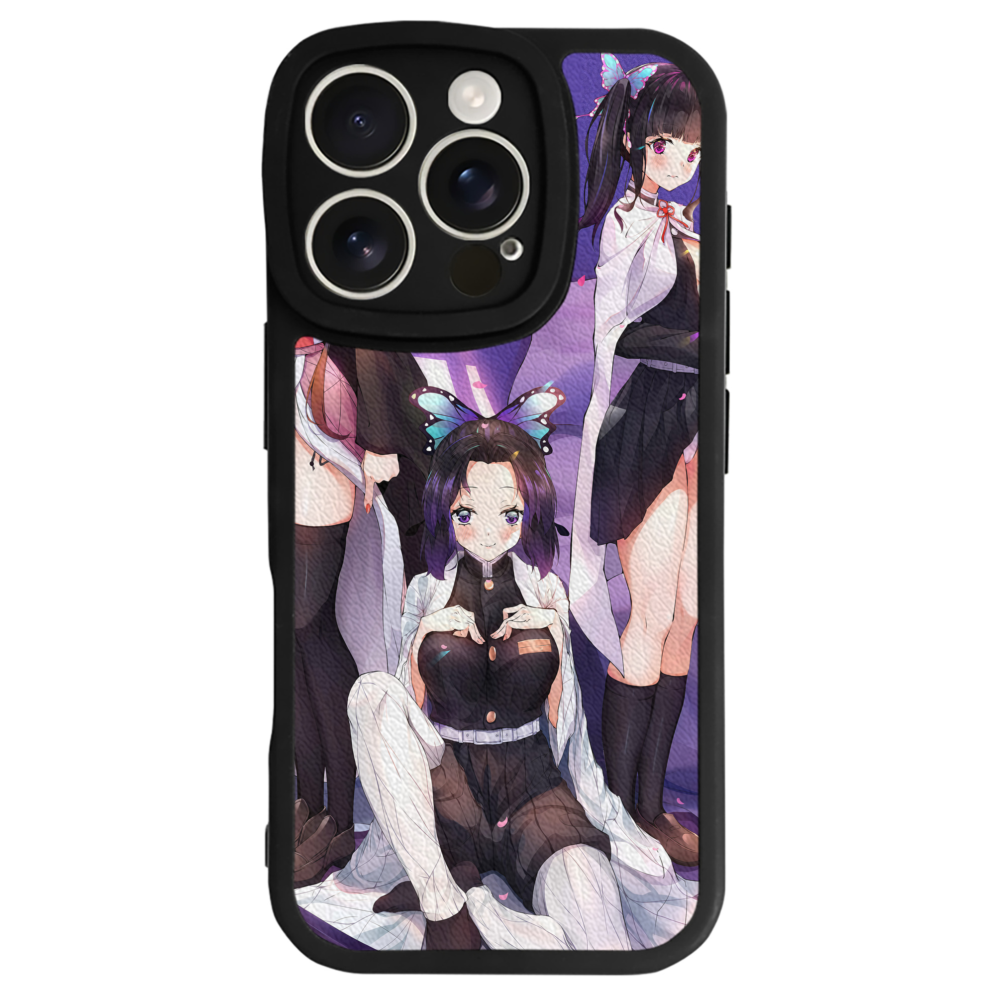 （画像用） 鬼滅の刃（きめつのやいば）竈門 禰󠄀豆子／かまど ねずこ Kamado Nezuko 【iPhone 16シリーズ対応】シリコンスマホケース（レザー調） 材質：シリコン